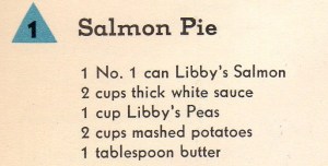 Recipe for 1934 Salmon Pie